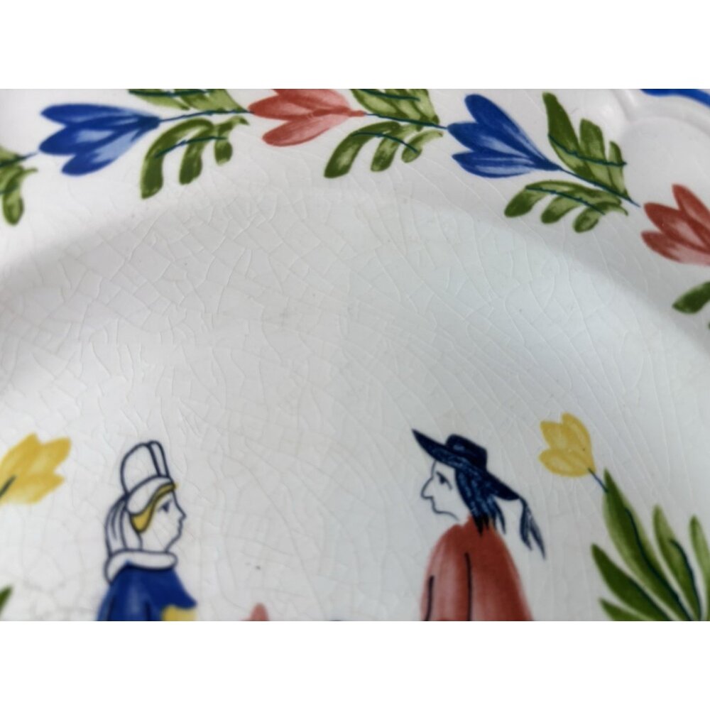 Vintage Brittany by Longchamp Dinner Plate Man Woman Couple France 10" - Picture 2 of 5